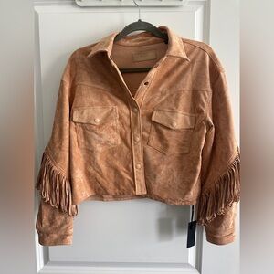 Never worn, Blank NYC Fringe Suede jacket with tags, size small
